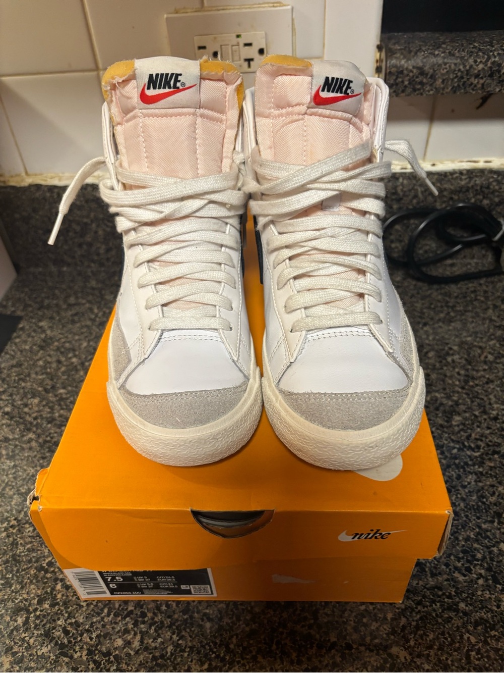 Nike Blazers Women’s White and Light High-Top Sneakers